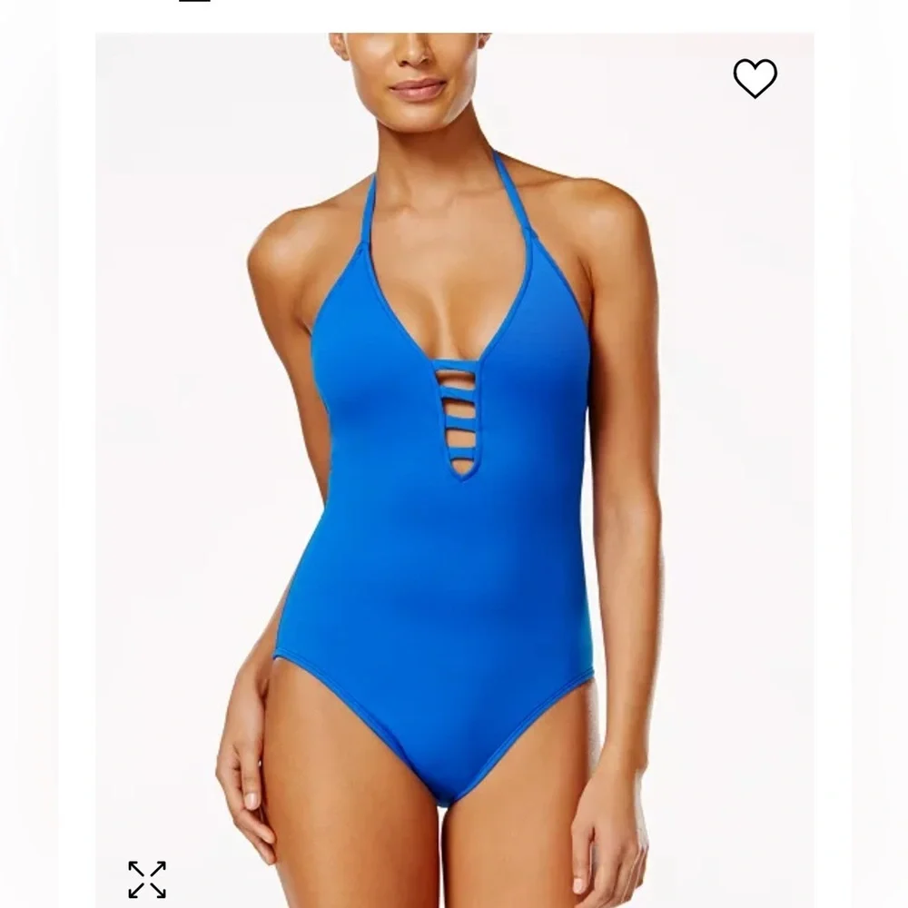 La Blanca Strappy Plunge One-Piece‎ Tummy-Control Swimsuit size 4 EUC